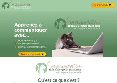 Page de vente – Formation Communication Animale, Végétale et Minérale